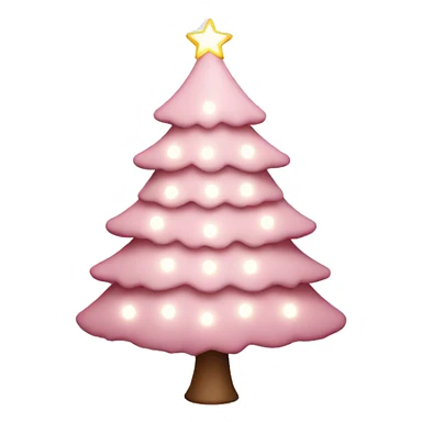 light pink christmas tree with white lights  sticker