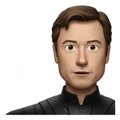 darth vader with the face of elon musk sticker