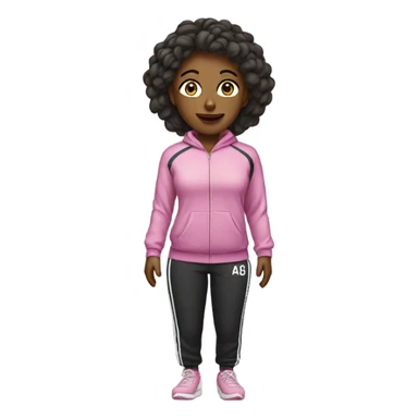 a woman wearing a tracksuit sticker