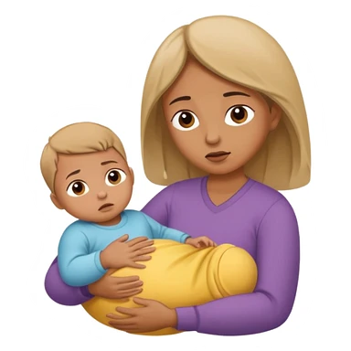 Giving birth emoji mom pushing out baby sticker