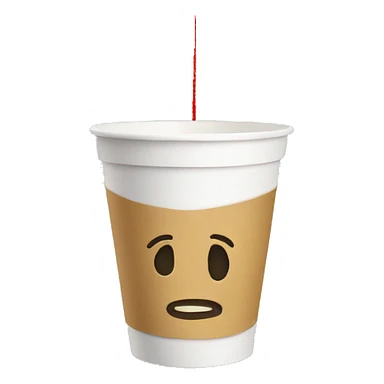 paper cup with string hanging down sticker