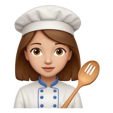 Girly chef brown hair  sticker