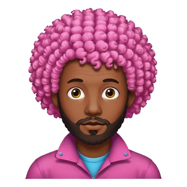 pink haired afro-curly bearded man sticker
