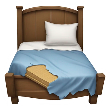 A broken bed sticker