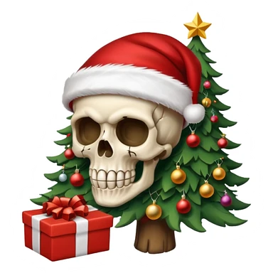 Skull ,Christmas tree sticker