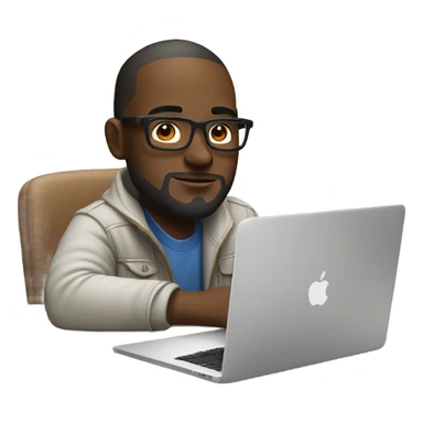 white-skinned male product designer sitting with macbook sticker