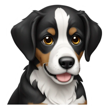 cachorro preto e branco sticker