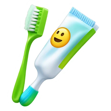 toothbrush and toothpaste side-by-sde sticker