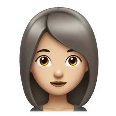 Asian girl with dark brown hair and dark brown eyes pretty sticker