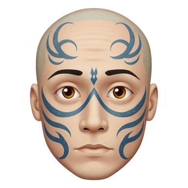 tattoo man, white skintone,tattoos on face. sticker