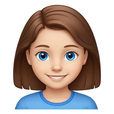 9 year old girl smiling brown hair blue eyes sticker