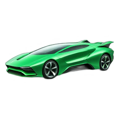futuristic car green sticker