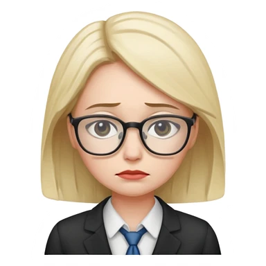 female office worker sad face sticker
