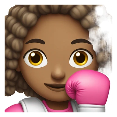 Pale Brunette girl wearing pink boxing gloves sticker