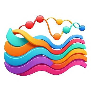 the word 'GLATT' in wavy vibrant colorful text emoji with dynamic motion lines sticker