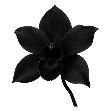 a black orchid, exotic and dramatic, gothic style, elegant and dark sticker