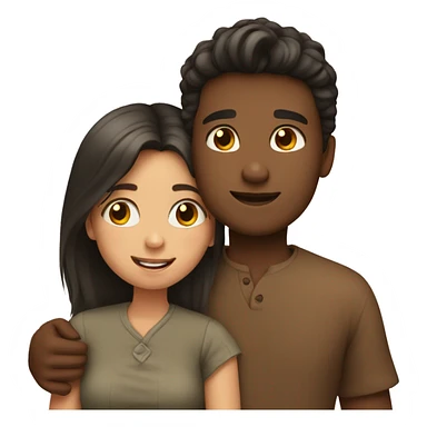 girl and boy cuddling sticker