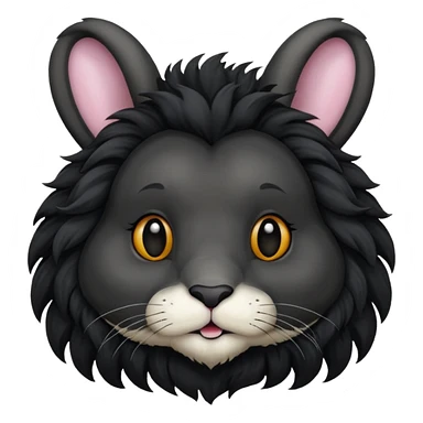 Black lion head bunny sticker