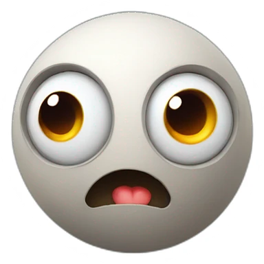 3d sphere with a cartoon lodestone texture with big playful eyes sticker