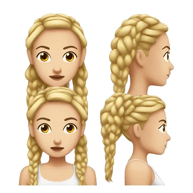 Mean blonde girl with brunette braids sticker