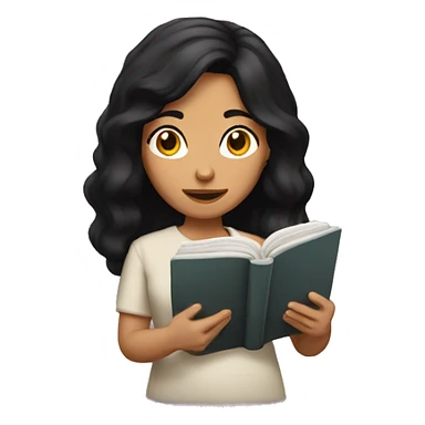 Hispanic female with black hair reading bible sticker