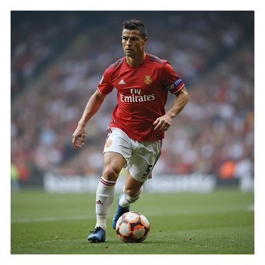 realistic portrait of Cristiano Ronaldo, photorealistic style, action shot, neutral background sticker