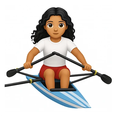 Make the girl's outfit red shorts and a white short-sleeved t-shirt in the style of apple style emojis sticker