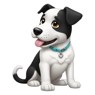 Perro blanco y negro  sticker