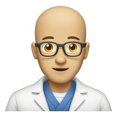 bald chemists in lab sticker