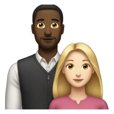 couple white woman and black man sticker