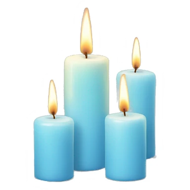 pastel blue three candles sticker