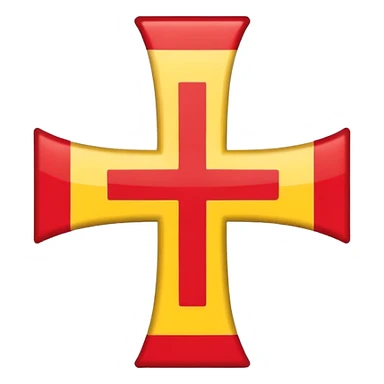 create a flag where the layout is like georgian one big cross for corner. the big cross i want is yellow  sticker