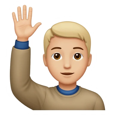 A person with one hand up and one hand down sticker