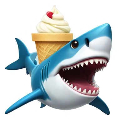 shark eating ice cream sticker
