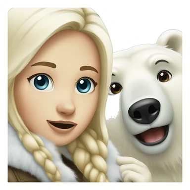Polar bear and a blonde girl  sticker
