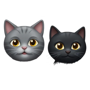 grey cat and black cat sticker