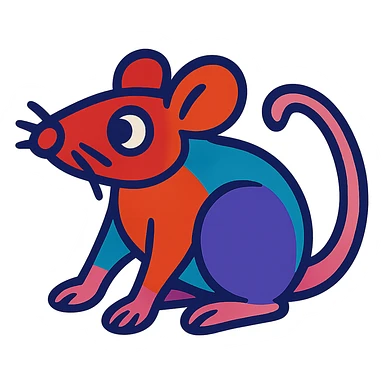 colorful rat vibrant toon style sticker