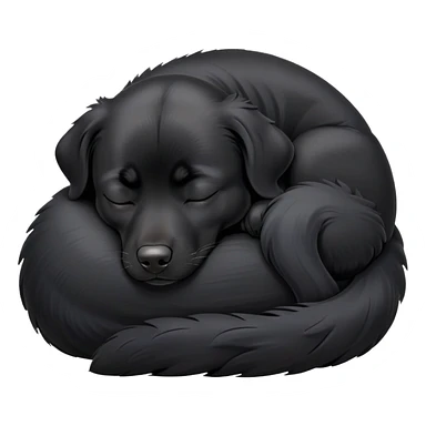 sleeping black dog sticker