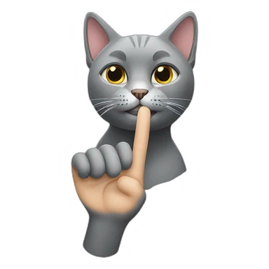 Grey cat who makes a finger of honor sticker