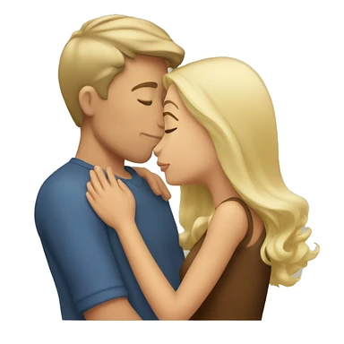 Blonde man kissing a brown hair girl sticker