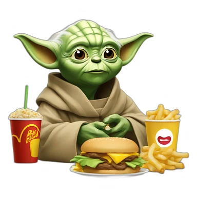 Yoda qui mange mcdo sticker