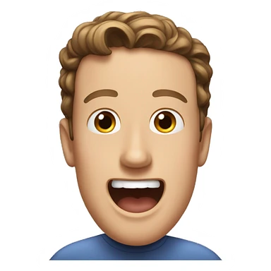 Make an emoji of Mark Zuckerburg with a very excited face sticker