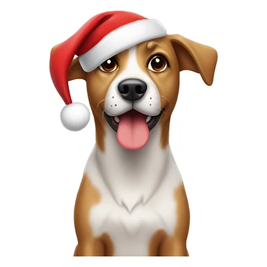 dog with a santa hat  sticker