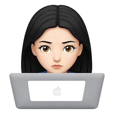 macbook black hair beauty  sticker