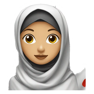 Hijabi girl holding white flag sticker
