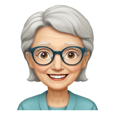 elderly woman with glasses sticker