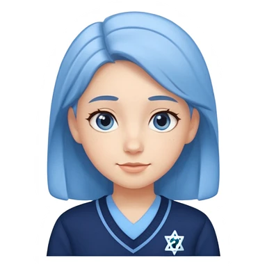 cute school girl jewish  navy jumper with light blue by the v neck on the jumper light blue shirt sticker