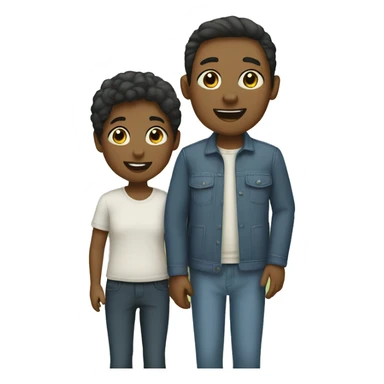 Family of 3 with a son sticker