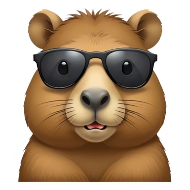 cool capybara wearing fashionable dark sunglasses sticker