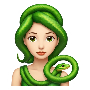 woman with snake on shoulders sticker